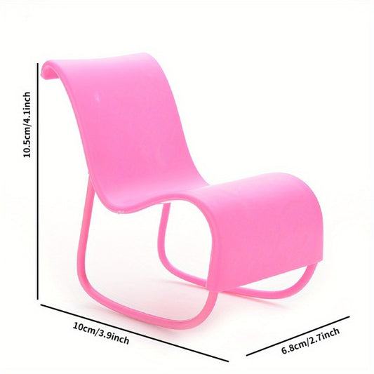 Modern Pink Doll Rocking Chair for Dollhouse Decor