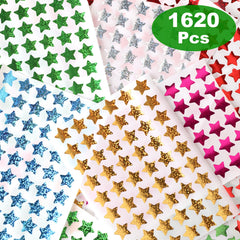 Holographic Star Stickers Self Adhesive Paper Decals 6 Colors 1 Diameter
