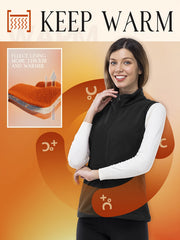 Sporty Sleeveless Zip Front Vest With Pockets Fleece Liner