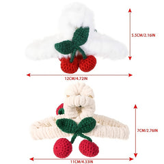 Strawberry Plush Hair Claw Clips Fruit Cherry Hairpin Barrettes