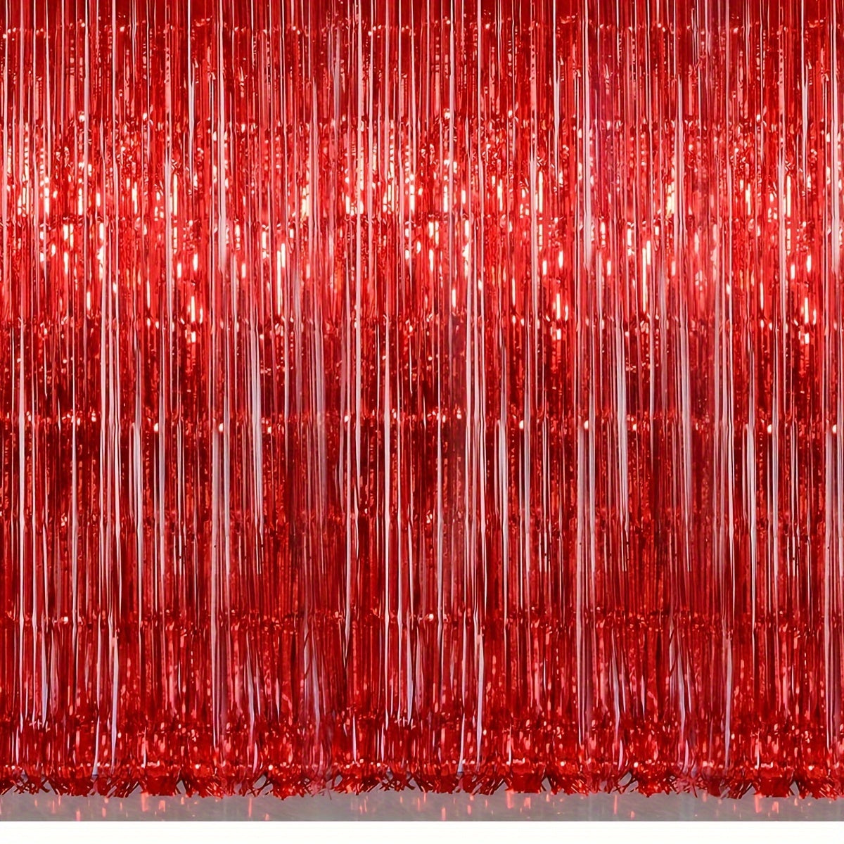 2pcs Red Foil Tassel Curtains Party Decoration
