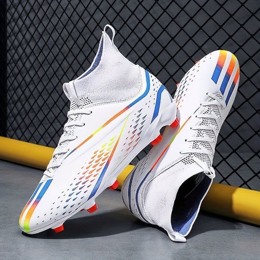Youth Soccer Cleats Anti Skid Breathable Lace Up Outdoor Training Foot Bowl