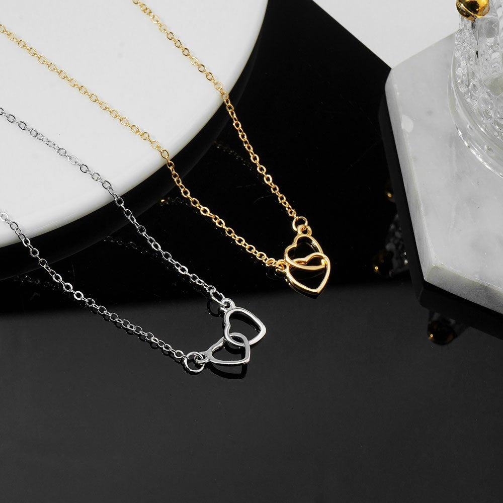 Double Heart Pendant Necklace - Elegant Jewelry for Women