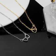 Double Heart Pendant Necklace - Elegant Jewelry for Women