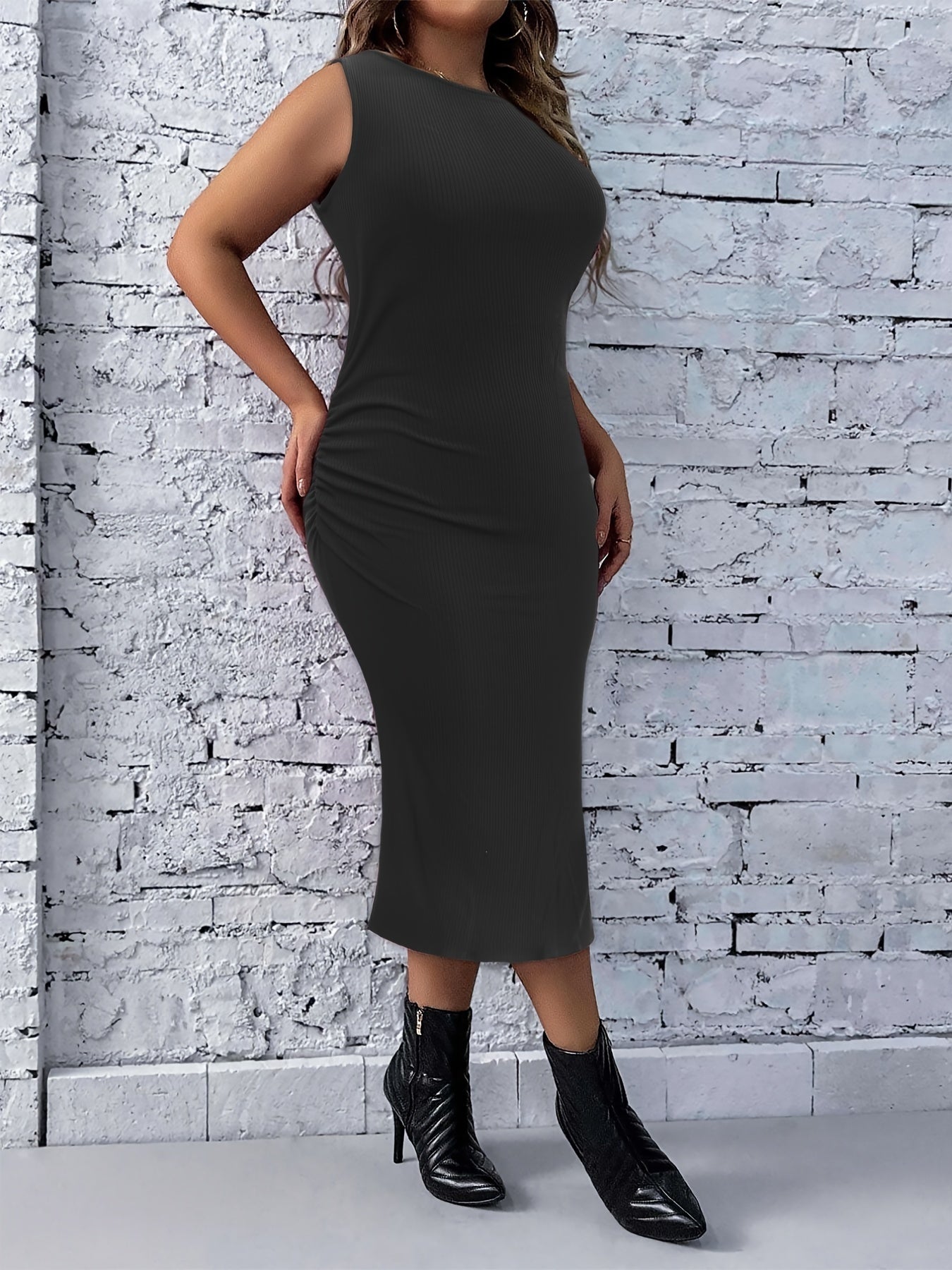  Sleeveless Bodycon Dress Women's Comfort Stretch Casual Dress