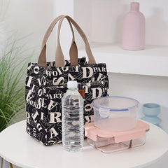 Retro Commuter Tote Handbag Sturdy Nylon Zipper Closure Fabric Lining Printed