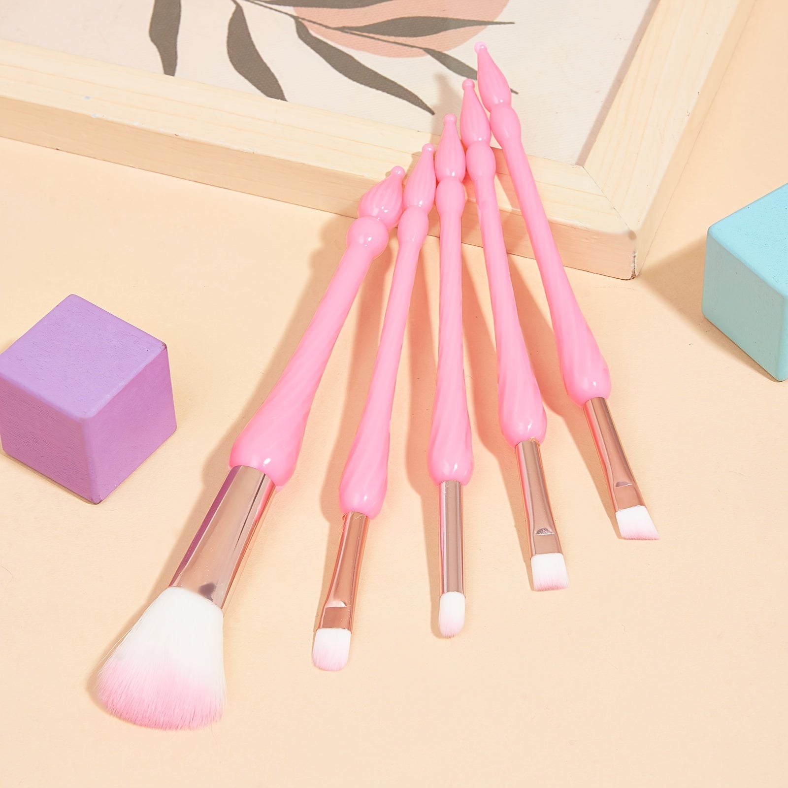5pc Gourd Handle Makeup Brush Set for Eyebrows Eyeshadow Concealer