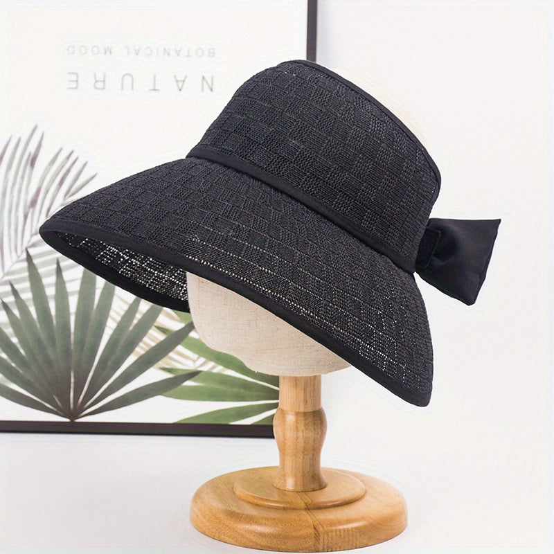 Breathable Wide Brim Visor Hat Women UV Protection Travel Beach Hat