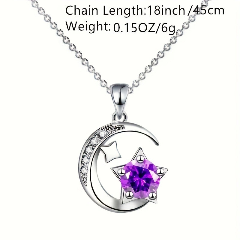 Moon Star Necklace Women Geometry Pendant Wedding Halloween Christmas