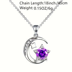 Moon Star Necklace Women Geometry Pendant Wedding Halloween Christmas