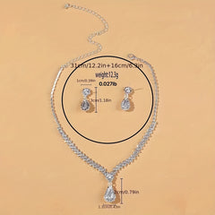 Rhinestone Necklace Earrings Set Women's Jewelry Accessories