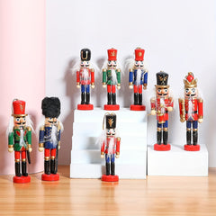 6 Piece Wooden Hand Painted Nutcracker Figurines Christmas Ornament Set