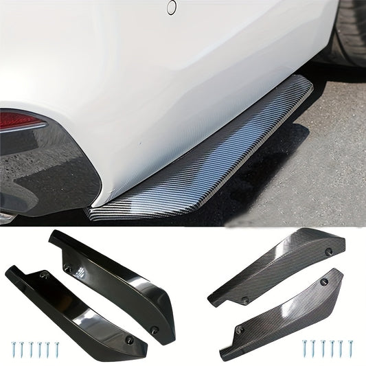 2pcs Car Bumper Surround Carbon Fiber Rear Lip Corner Anti Collision Spoiler
