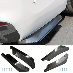 2pcs Car Bumper Surround Carbon Fiber Rear Lip Corner Anti Collision Spoiler
