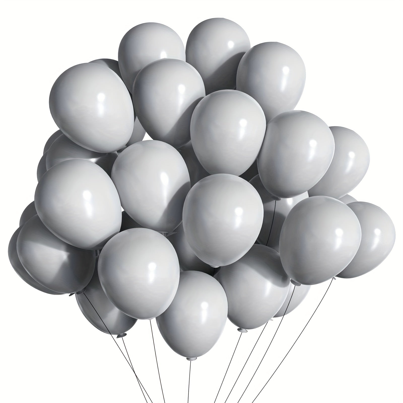 60pcs Gray Party Latex Balloons 5inch Kit for Gray Theme Events