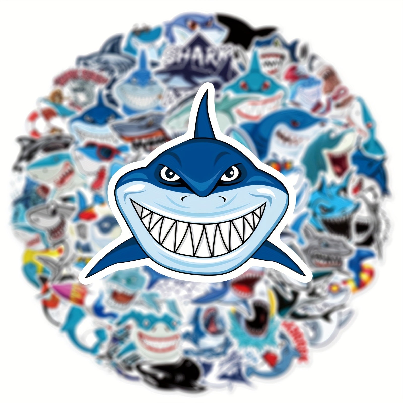 50pcs Shark Stickers Waterproof Vinyl Decals for Snowboards Bikes Computers