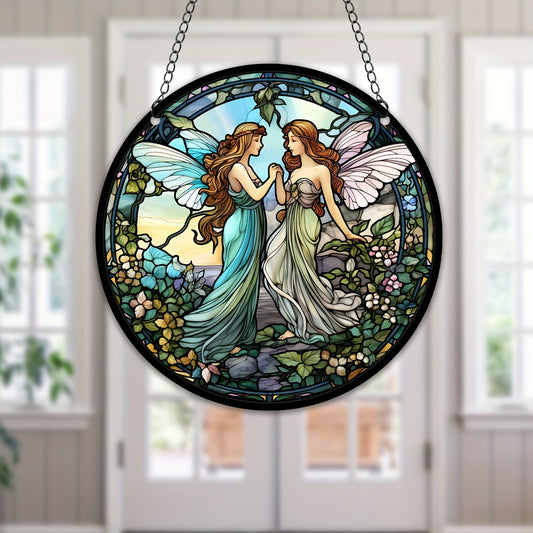 Fairy Stained Glass Window Hanging Suncatcher Art Decoration