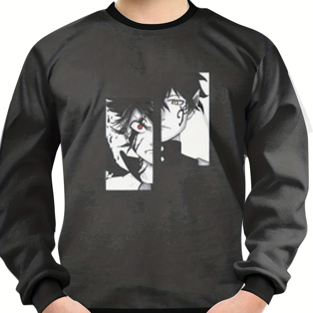Anime Boys Pattern Sweatshirt Unisex Pullover Casual Long Sleeve Top