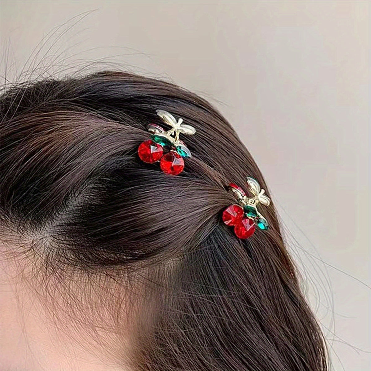 2pcs Sweet Cherry Hair Clips for Girls