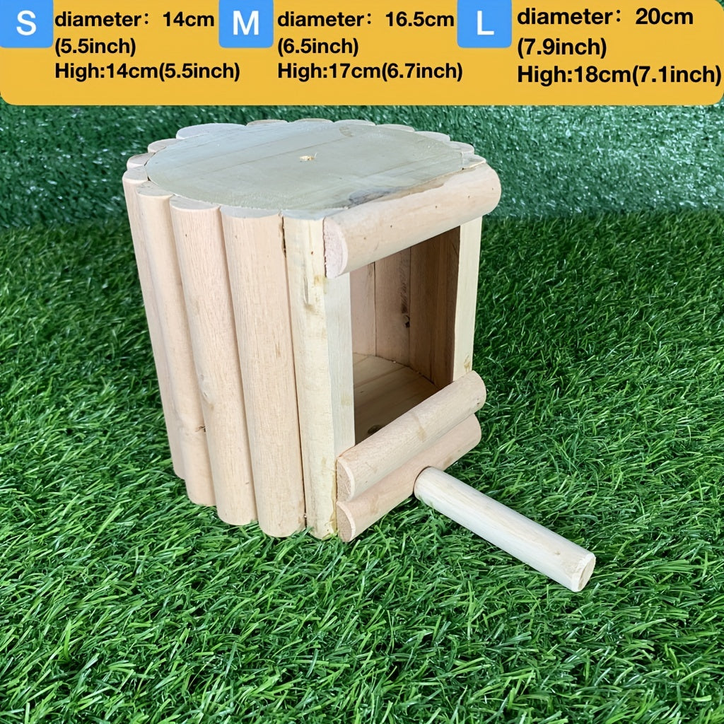 Solid Wooden Bird Cage with Standing Rod for Parrots