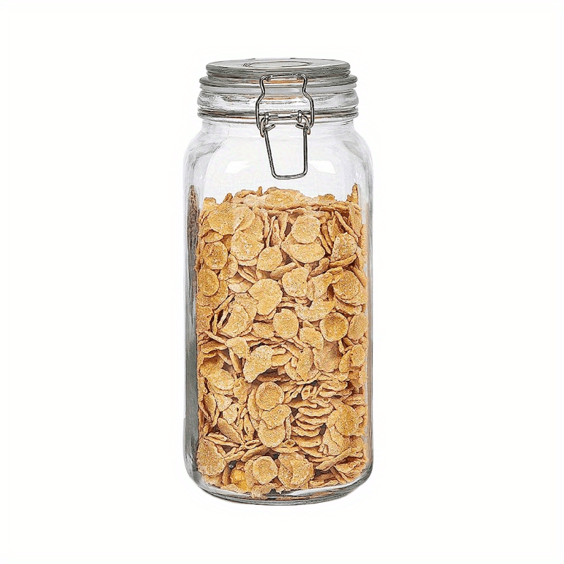 Glass Food Storage Container with Lid Cereal Rice Pasta Tea Nuts Coffee Beans