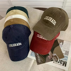 Wool Embroidery Alphabet Baseball Cap - American Retro Cap