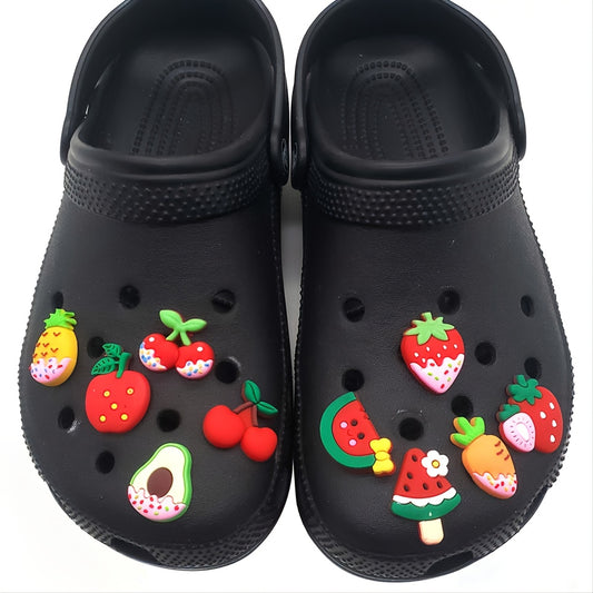 10pcs PVC Fruit Pattern Pendant For Clogs