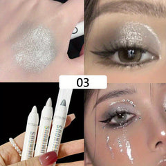 Long Lasting Glitter Highlighter Pencil Waterproof Silver