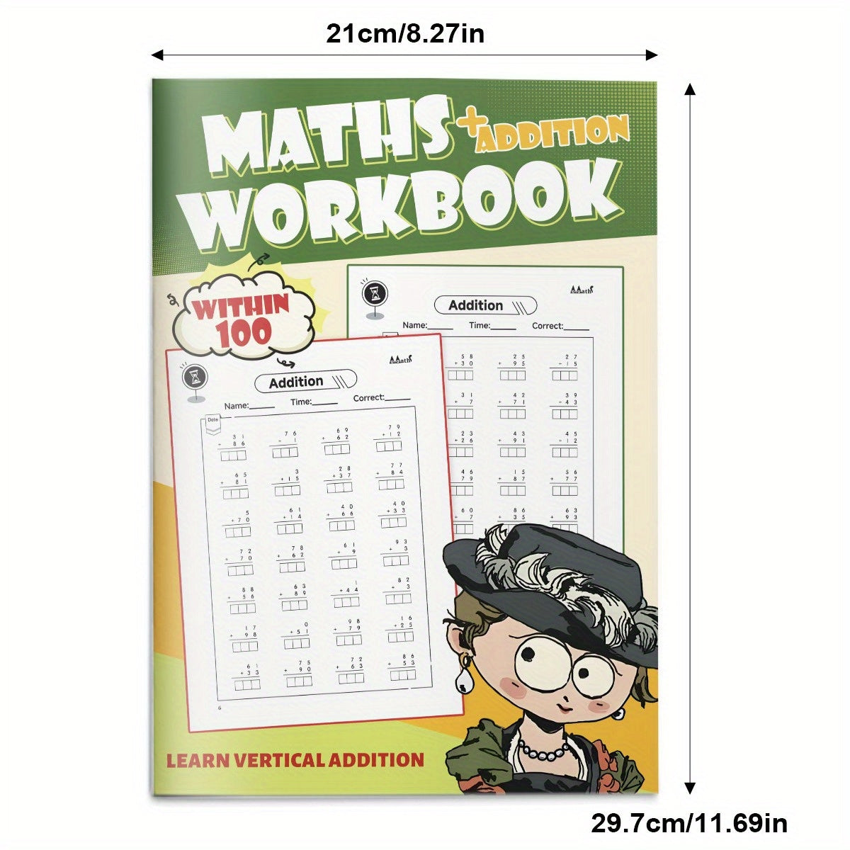 100 Addition Problems Fun Workbook for Kids with Colorful Illustrations