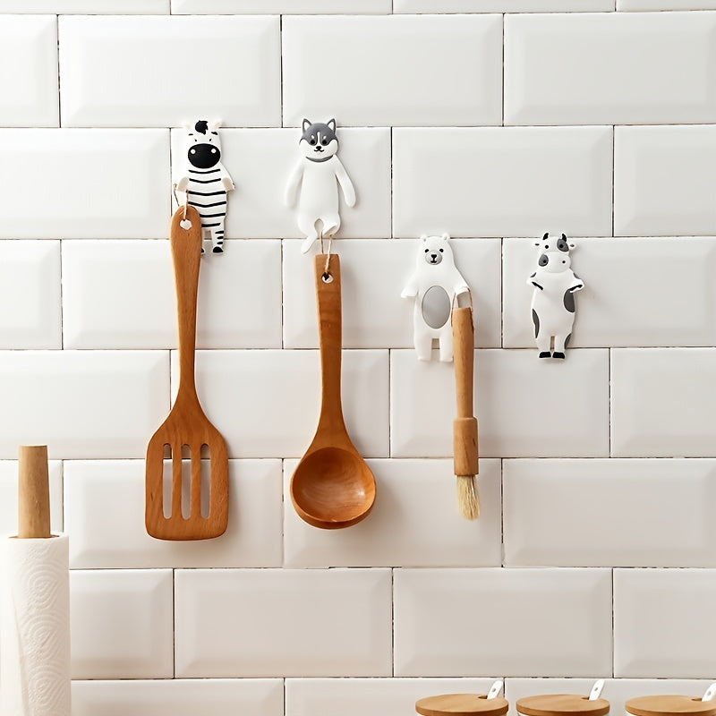 Animal shaped Bendable Rubber Hooks - Sticky Coat Bathroom Kitchen Storage