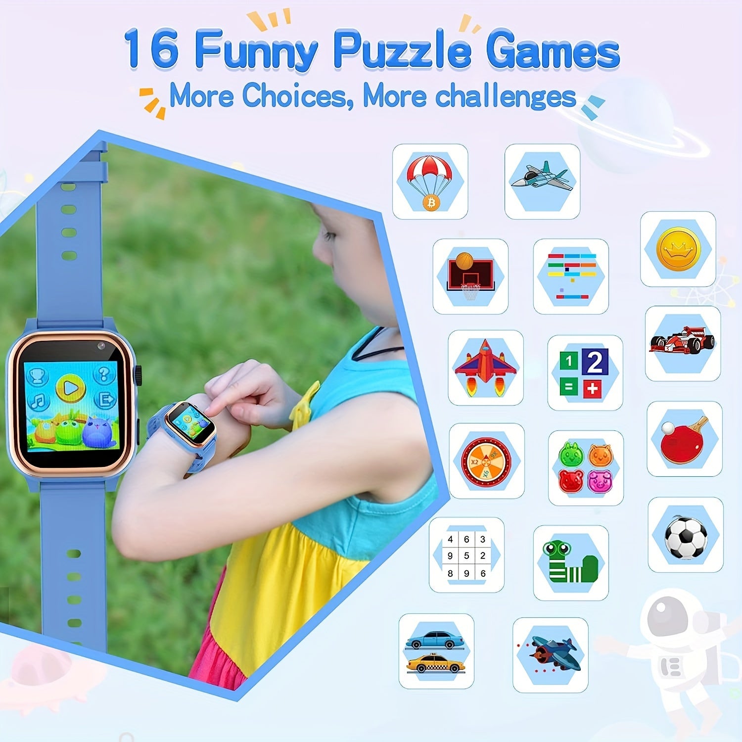 Kids Smart Watch with Games Camera Music Player Alarm Clock Calculator