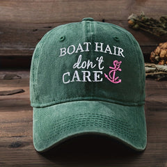 Boat Hair Don't Care Baseball Cap Embroidery Y2K Sunscreen Sports Hat