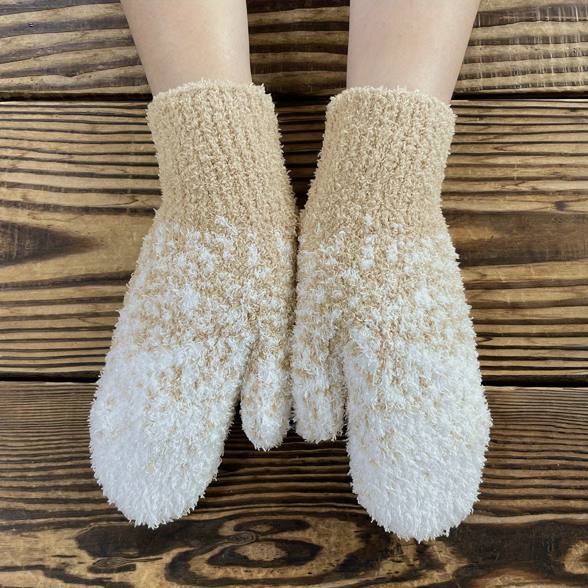 Gradient Snowflake Gloves Short Warm Cold Protection Knitted Gloves