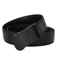 Men's Automatic Buckle Leather Belt Casual Retro Ratchet Belt