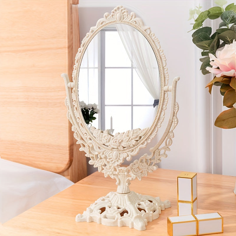 Vintage Oval Shaped Swivel Makeup Mirror for Women