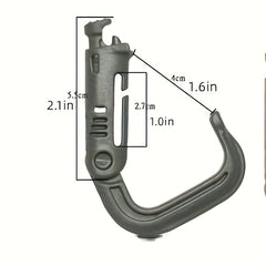 1pc Carabiner Keychain With D Ring Grimloc Molle System