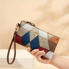 Rhombus Pattern Clutch Bag Women Wristlet Handbag