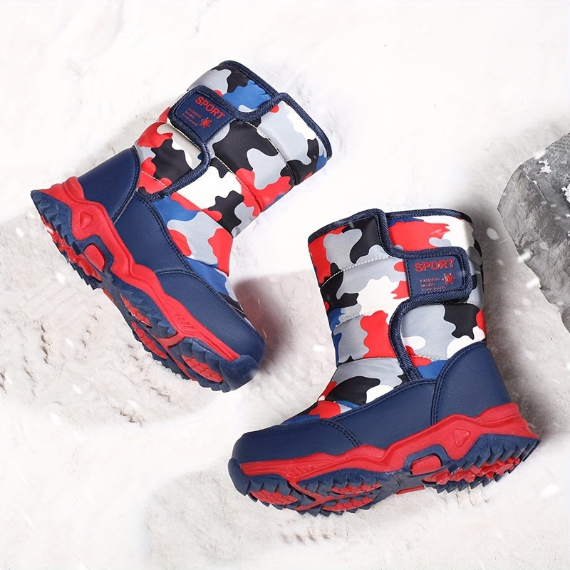 Girl's Snow Boots Fleece Cozy Non slip Ankle Boots Plush Comfy Winter Outdoo