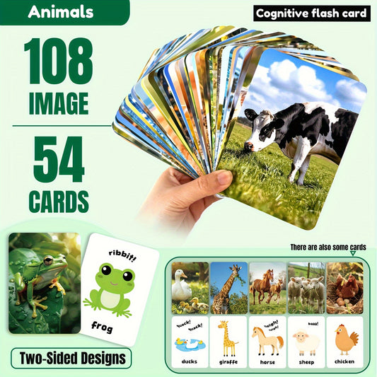 54 Farm Animal Flashcards English Words Toddler Early Learning