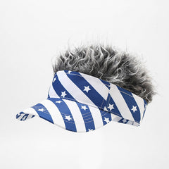 Sun Visor Hat With Spiked Hairs Baseball Cap