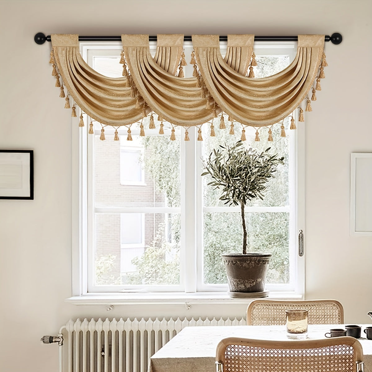 Chenille Tassel Window Mantle European Wave Curtain