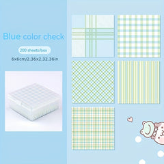 Striped Note Paper Storage Box Grid Teaching Sticker