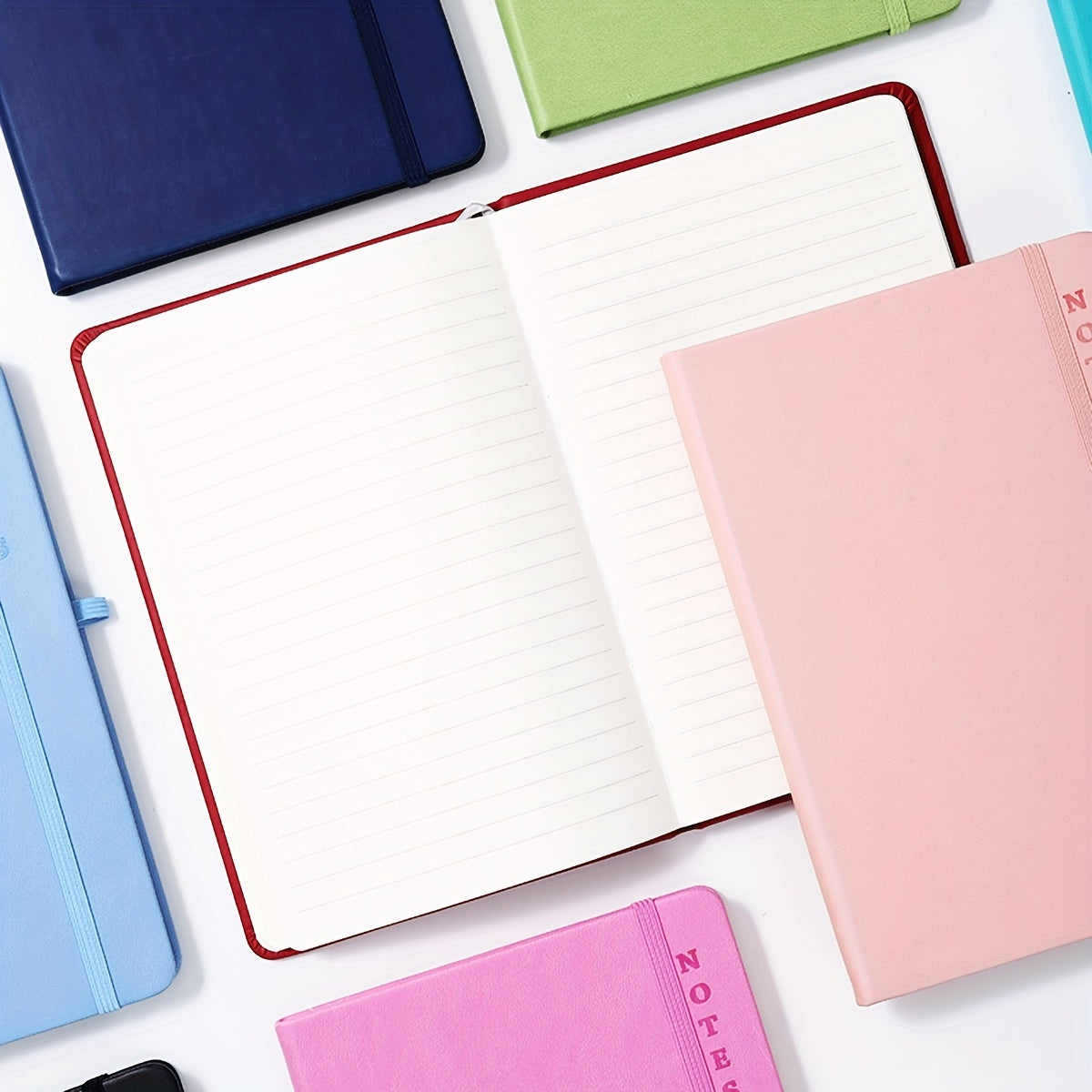 A5 Ruled Notebook w/ Pen Holder 80 Sheets Multiple Colors