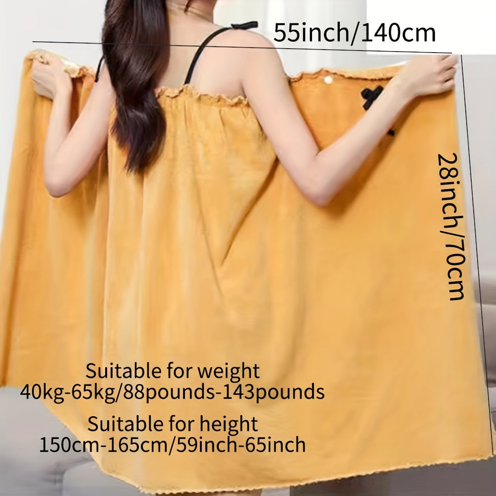 Absorbent Bath Skirt For Adults Bow Decor Bath Wrap Towel Women