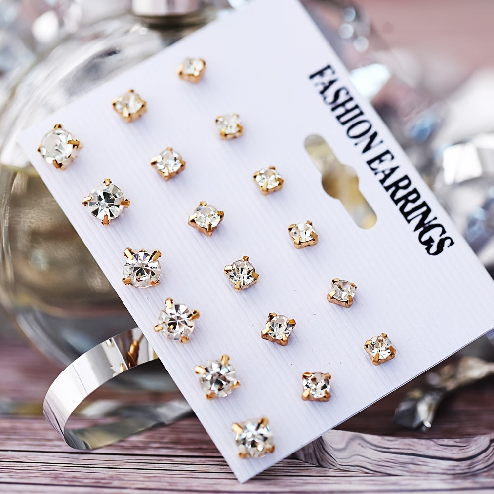 Faux Pearl Zircon Stud Earrings Women Party Daily Decor Gift