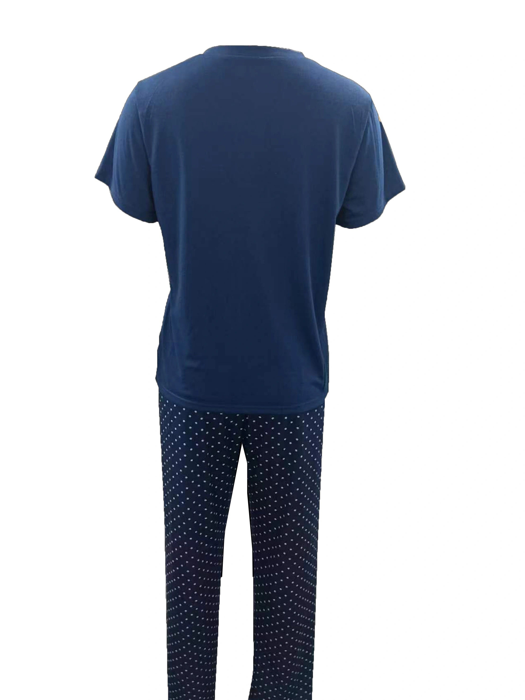  Polka Dot Pajama Set V-Neck Tee & Pants Lounge Set