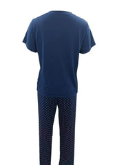  Polka Dot Pajama Set V-Neck Tee & Pants Lounge Set