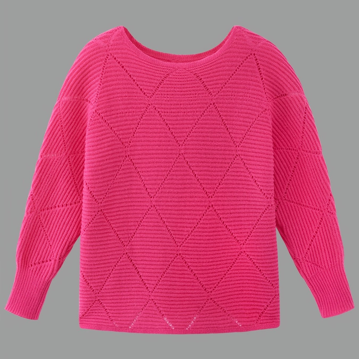  Casual Sweater Women's Solid Long Sleeve Round Neck Jumper