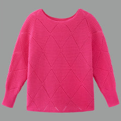  Casual Sweater Women's Solid Long Sleeve Round Neck Jumper