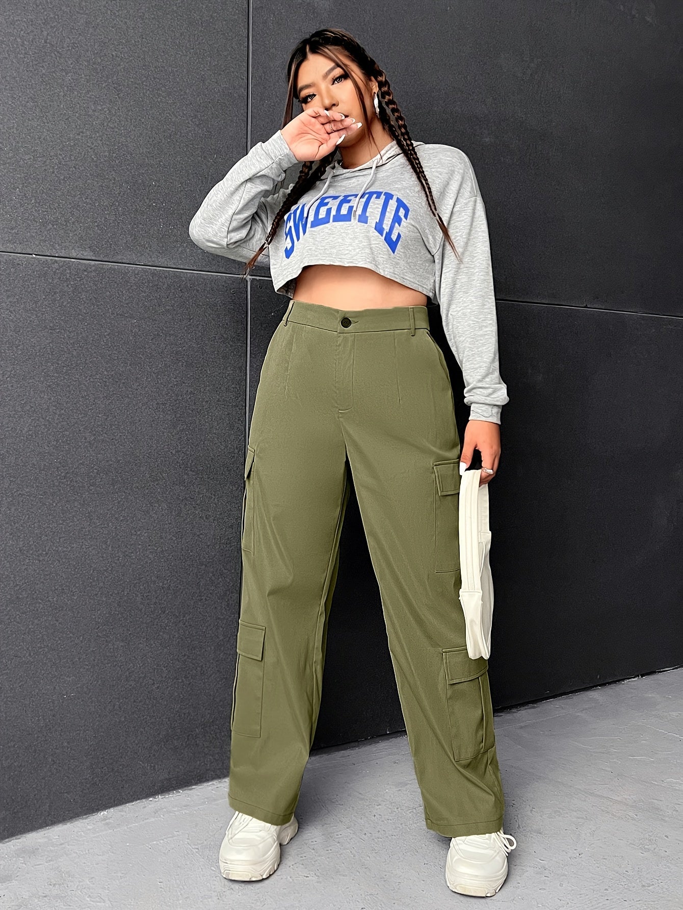 Women's Cargo Trousers High Rise Wide Leg Pants